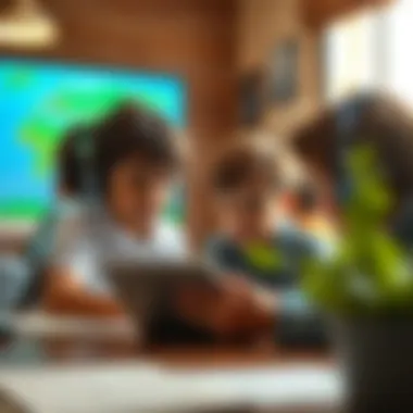 Children participating in online learning