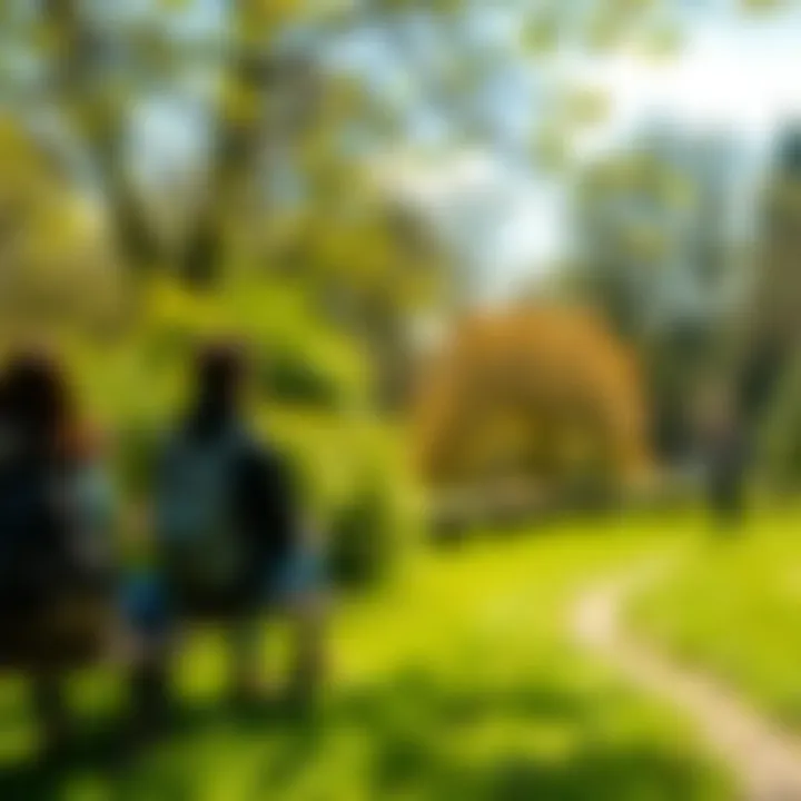 Visitors Enjoying Nature at Shees Park Visitors enjoying a sunny day at Shees Park, immersed in nature