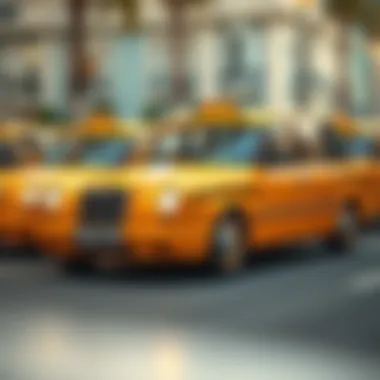 Illustration showing different types of taxis available in Dubai