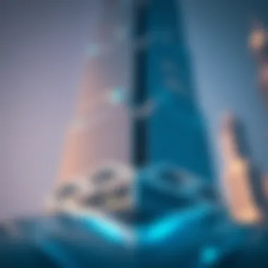 Close-up of the intricate facade of the tallest tower emphasizing its innovative materials