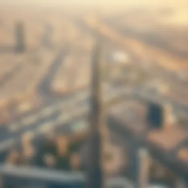 Panoramic view of the tallest tower with surrounding urban landscape