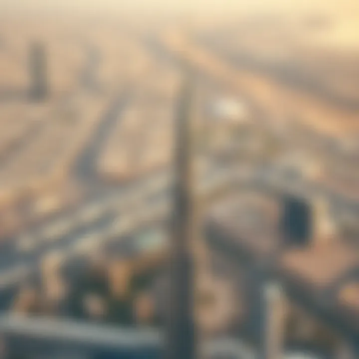 Panoramic view of the tallest tower with surrounding urban landscape