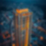 Aerial view of The Regal Tower showcasing its architectural features