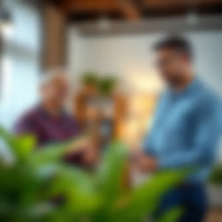 Expert Guidance for Homeowners A homeowner consulting with a home maintenance expert.