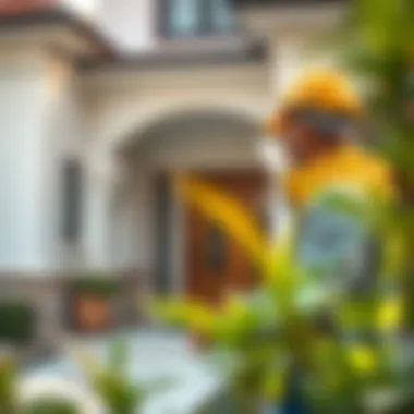 Quality Assurance in Property Maintenance Maintenance technician inspecting a property's exterior.