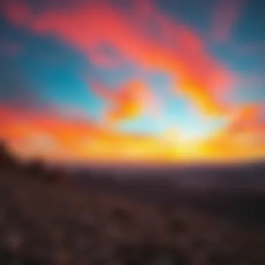 Colorful sky and rocky terrain at Jebel Jais