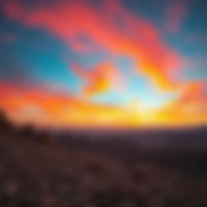 Colorful sky and rocky terrain at Jebel Jais
