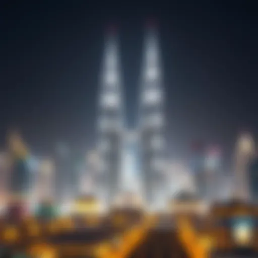 Stunning view of the Twin Towers against the Dubai skyline
