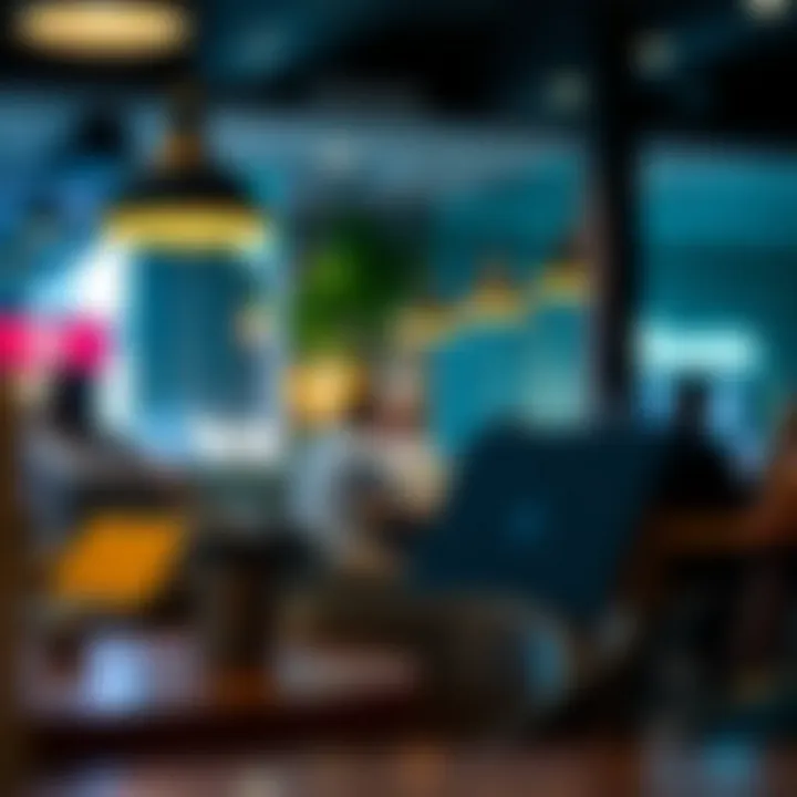 A freelancer working on a laptop at a café in Dubai