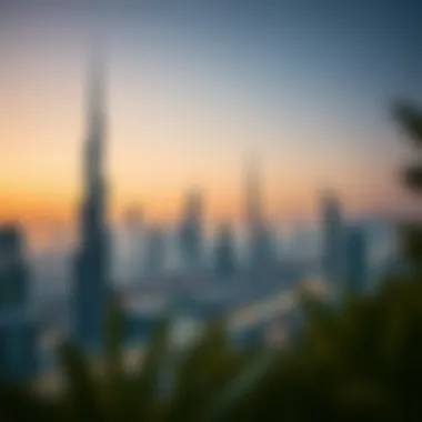 Dubai Skyline at Dawn A serene pre-dawn scene over Dubai skyline during Ramadan