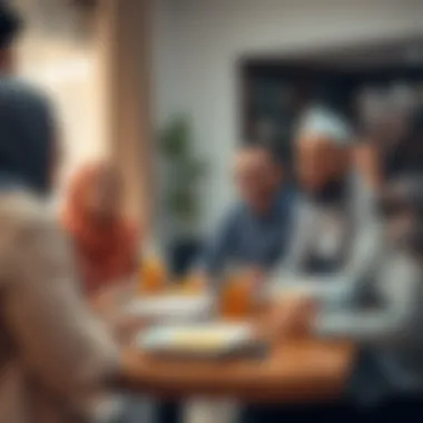 Shared Suhur Experience A group of friends enjoying Suhur together in a modern setting