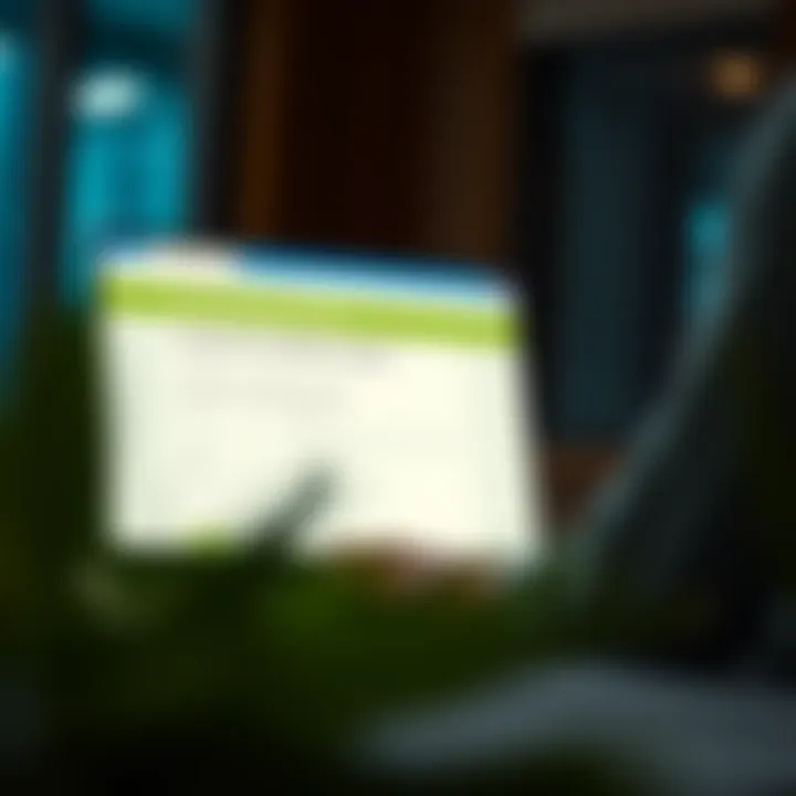 An individual checking their visa status online through a laptop