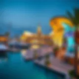 Detailed view of Yas Bay attractions
