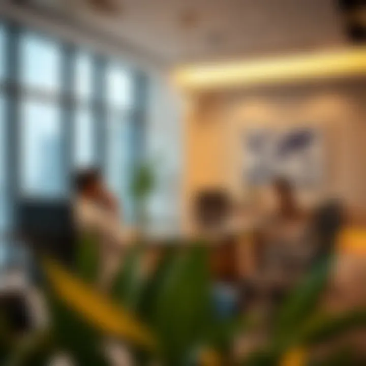 Modern Office: Real Estate Negotiations A modern office setting for real estate negotiations